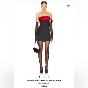 Majorelle Arcelia Mini Dress in Red & Black